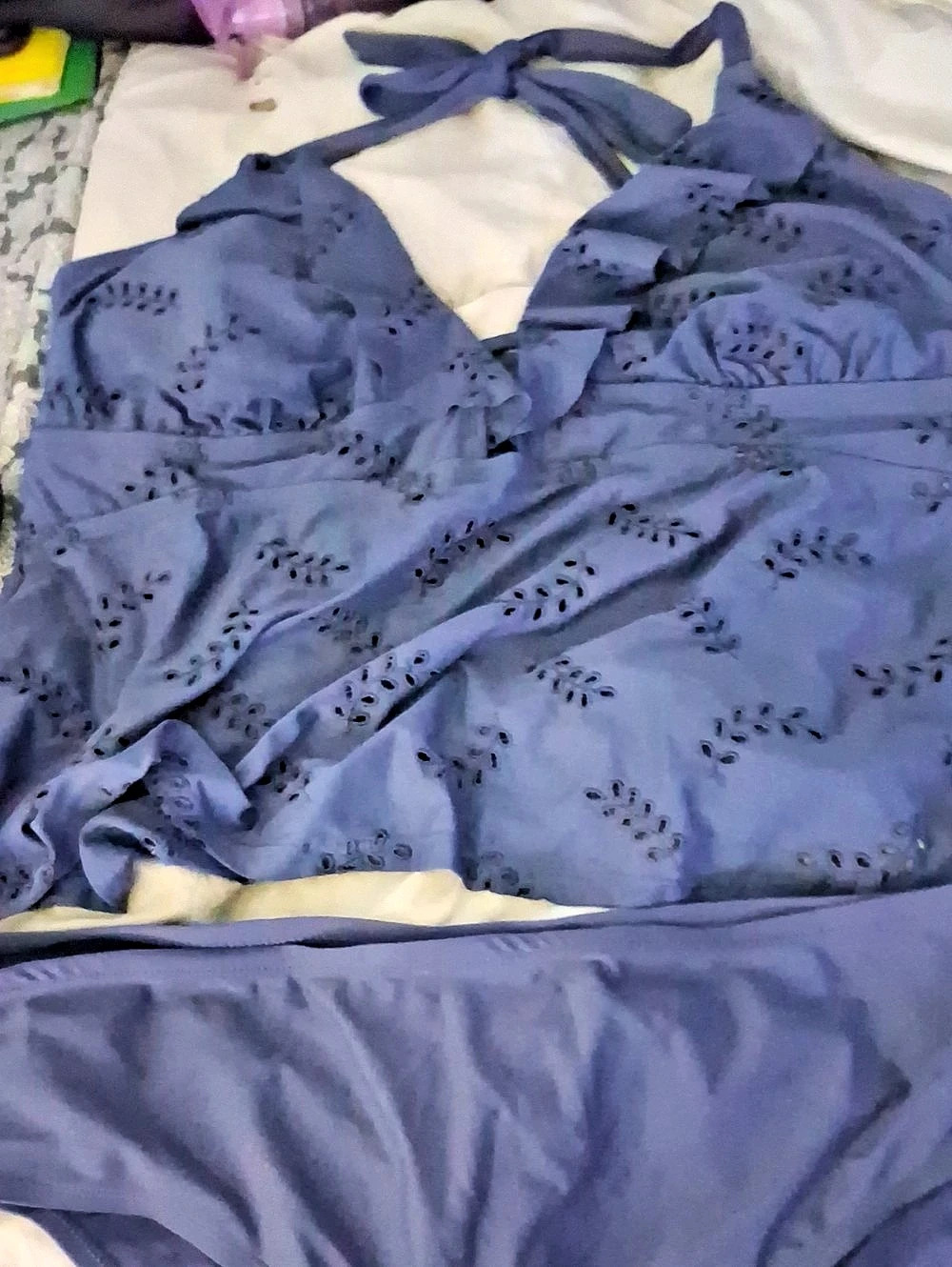 Time and Tru Blue Floral tankini Size  2x